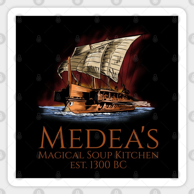 Medea's Magical Soup Kitchen - est. 1300 BC Sticker by Styr Designs